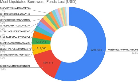 Most liquidated Borrowers